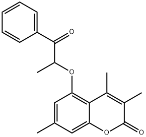 3,4,7-trimethyl-5-(1-oxo-1-phenylpropan-2-yl)oxychromen-2-one|