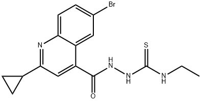 1-[(6-bromo-2-cyclopropylquinoline-4-carbonyl)amino]-3-ethylthiourea Structure