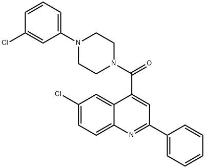 [4-(3-chlorophenyl)piperazin-1-yl]-(6-chloro-2-phenylquinolin-4-yl)methanone|