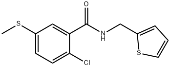 2-chloro-5-methylsulfanyl-N-(thiophen-2-ylmethyl)benzamide Structure