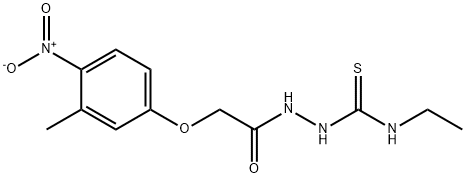 1-ethyl-3-[[2-(3-methyl-4-nitrophenoxy)acetyl]amino]thiourea 化学構造式