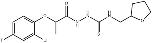 1-[2-(2-chloro-4-fluorophenoxy)propanoylamino]-3-(oxolan-2-ylmethyl)thiourea Structure