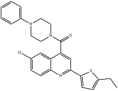 [6-chloro-2-(5-ethylthiophen-2-yl)quinolin-4-yl]-(4-phenylpiperazin-1-yl)methanone Structure