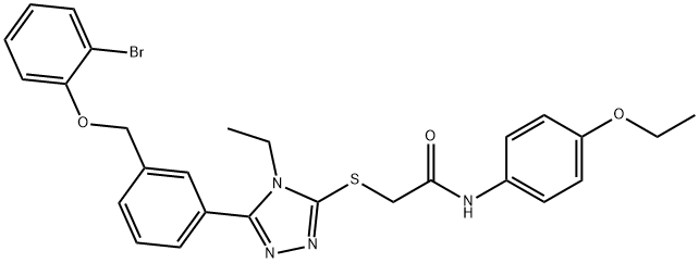 2-[[5-[3-[(2-bromophenoxy)methyl]phenyl]-4-ethyl-1,2,4-triazol-3-yl]sulfanyl]-N-(4-ethoxyphenyl)acetamide Struktur