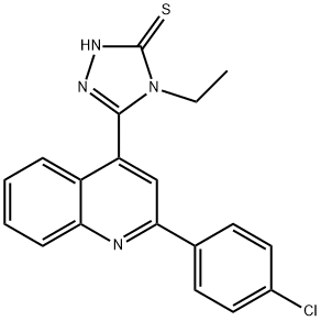 3-[2-(4-chlorophenyl)quinolin-4-yl]-4-ethyl-1H-1,2,4-triazole-5-thione Structure