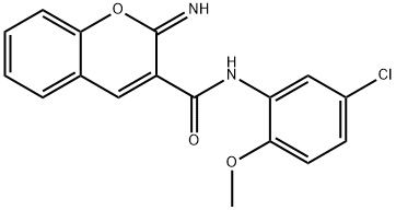 N-(5-chloro-2-methoxyphenyl)-2-iminochromene-3-carboxamide 化学構造式