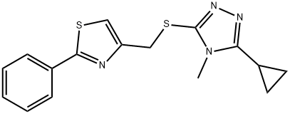 4-[(5-cyclopropyl-4-methyl-1,2,4-triazol-3-yl)sulfanylmethyl]-2-phenyl-1,3-thiazole Structure