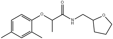 2-(2,4-dimethylphenoxy)-N-(oxolan-2-ylmethyl)propanamide Structure