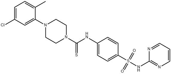 4-(5-chloro-2-methylphenyl)-N-[4-(pyrimidin-2-ylsulfamoyl)phenyl]piperazine-1-carbothioamide Structure