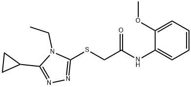 2-[(5-cyclopropyl-4-ethyl-1,2,4-triazol-3-yl)sulfanyl]-N-(2-methoxyphenyl)acetamide Structure