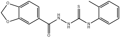 1-(1,3-benzodioxole-5-carbonylamino)-3-(2-methylphenyl)thiourea Struktur