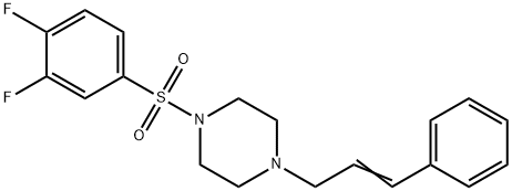 1-(3,4-difluorophenyl)sulfonyl-4-[(E)-3-phenylprop-2-enyl]piperazine 化学構造式