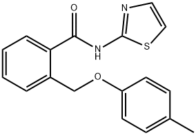 2-[(4-methylphenoxy)methyl]-N-(1,3-thiazol-2-yl)benzamide 化学構造式