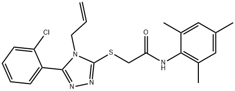 2-[[5-(2-chlorophenyl)-4-prop-2-enyl-1,2,4-triazol-3-yl]sulfanyl]-N-(2,4,6-trimethylphenyl)acetamide 化学構造式