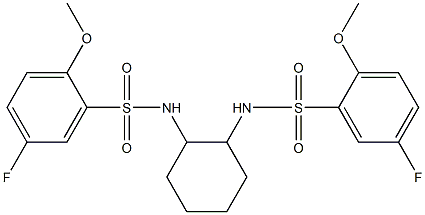 5-fluoro-N-[2-[(5-fluoro-2-methoxyphenyl)sulfonylamino]cyclohexyl]-2-methoxybenzenesulfonamide 化学構造式
