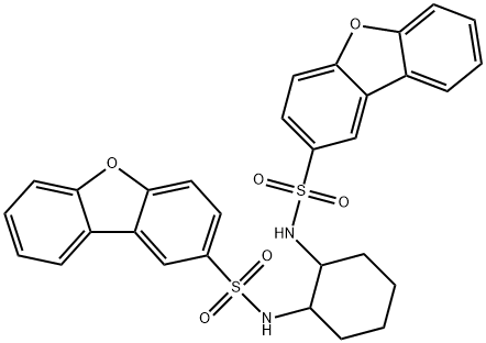 N-[2-(dibenzofuran-2-ylsulfonylamino)cyclohexyl]dibenzofuran-2-sulfonamide Structure
