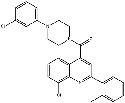 [8-chloro-2-(2-methylphenyl)quinolin-4-yl]-[4-(3-chlorophenyl)piperazin-1-yl]methanone Structure