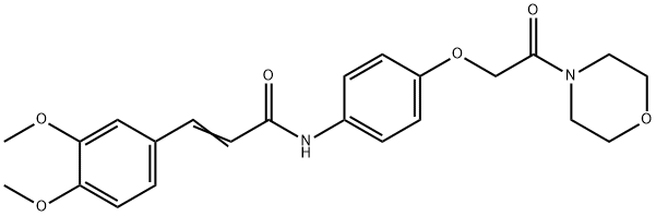(E)-3-(3,4-dimethoxyphenyl)-N-[4-(2-morpholin-4-yl-2-oxoethoxy)phenyl]prop-2-enamide Struktur