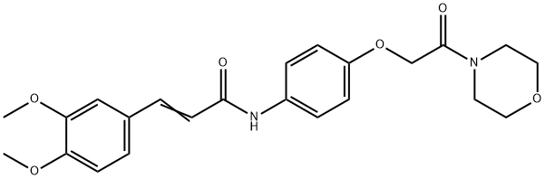 (E)-3-(3,4-dimethoxyphenyl)-N-[4-(2-morpholin-4-yl-2-oxoethoxy)phenyl]prop-2-enamide Structure