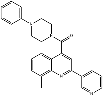 (8-methyl-2-pyridin-3-ylquinolin-4-yl)-(4-phenylpiperazin-1-yl)methanone Struktur