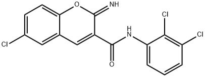 6-chloro-N-(2,3-dichlorophenyl)-2-iminochromene-3-carboxamide Structure