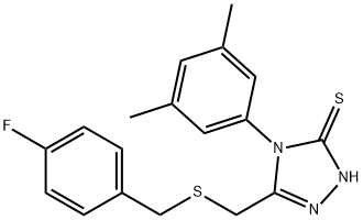 4-(3,5-dimethylphenyl)-3-[(4-fluorophenyl)methylsulfanylmethyl]-1H-1,2,4-triazole-5-thione,669729-61-7,结构式