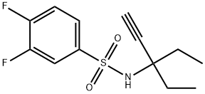 N-(3-ethylpent-1-yn-3-yl)-3,4-difluorobenzenesulfonamide 化学構造式