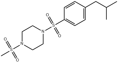 1-[4-(2-methylpropyl)phenyl]sulfonyl-4-methylsulfonylpiperazine Structure