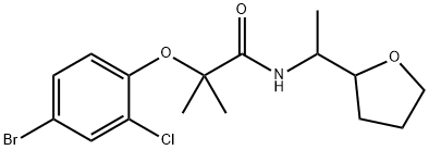 2-(4-bromo-2-chlorophenoxy)-2-methyl-N-[1-(oxolan-2-yl)ethyl]propanamide Structure