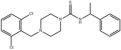 4-[(2,6-dichlorophenyl)methyl]-N-(1-phenylethyl)piperazine-1-carbothioamide 结构式