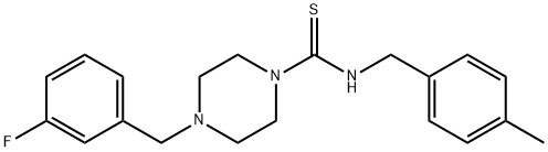 4-[(3-fluorophenyl)methyl]-N-[(4-methylphenyl)methyl]piperazine-1-carbothioamide Structure