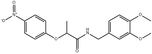 N-[(3,4-dimethoxyphenyl)methyl]-2-(4-nitrophenoxy)propanamide Structure