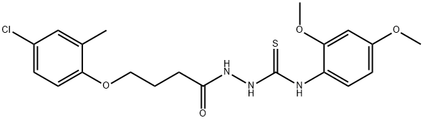 1-[4-(4-chloro-2-methylphenoxy)butanoylamino]-3-(2,4-dimethoxyphenyl)thiourea 结构式