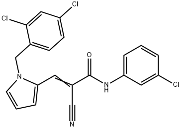 (E)-N-(3-chlorophenyl)-2-cyano-3-[1-[(2,4-dichlorophenyl)methyl]pyrrol-2-yl]prop-2-enamide Structure