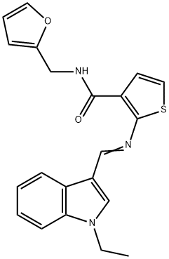 2-[(E)-(1-ethylindol-3-yl)methylideneamino]-N-(furan-2-ylmethyl)thiophene-3-carboxamide Structure