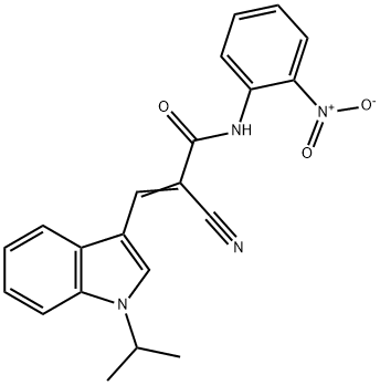 (E)-2-cyano-N-(2-nitrophenyl)-3-(1-propan-2-ylindol-3-yl)prop-2-enamide 结构式