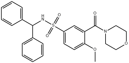 N-benzhydryl-4-methoxy-3-(morpholine-4-carbonyl)benzenesulfonamide Structure