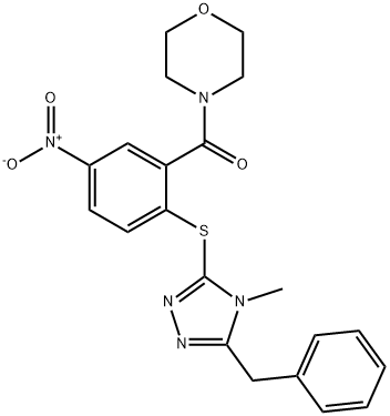 [2-[(5-benzyl-4-methyl-1,2,4-triazol-3-yl)sulfanyl]-5-nitrophenyl]-morpholin-4-ylmethanone Structure