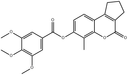 (6-methyl-4-oxo-2,3-dihydro-1H-cyclopenta[c]chromen-7-yl) 3,4,5-trimethoxybenzoate,670242-14-5,结构式