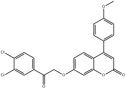 7-[2-(3,4-dichlorophenyl)-2-oxoethoxy]-4-(4-methoxyphenyl)chromen-2-one,670242-55-4,结构式