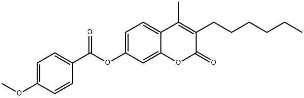 (3-hexyl-4-methyl-2-oxochromen-7-yl) 4-methoxybenzoate 结构式