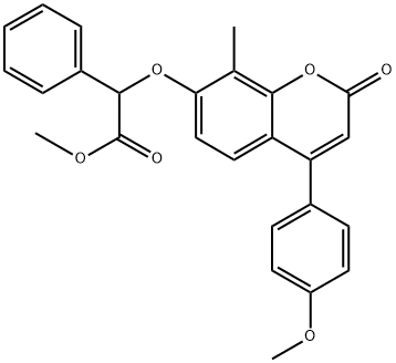 methyl 2-[4-(4-methoxyphenyl)-8-methyl-2-oxochromen-7-yl]oxy-2-phenylacetate Structure