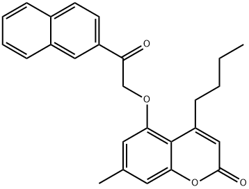 4-butyl-7-methyl-5-(2-naphthalen-2-yl-2-oxoethoxy)chromen-2-one 结构式