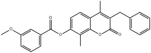 (3-benzyl-4,8-dimethyl-2-oxochromen-7-yl) 3-methoxybenzoate 结构式