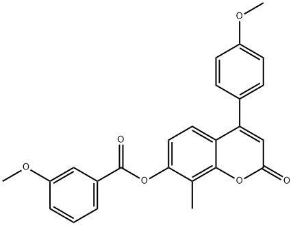 [4-(4-methoxyphenyl)-8-methyl-2-oxochromen-7-yl] 3-methoxybenzoate 结构式