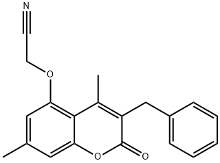 2-(3-benzyl-4,7-dimethyl-2-oxochromen-5-yl)oxyacetonitrile 结构式