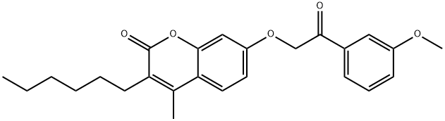 3-hexyl-7-[2-(3-methoxyphenyl)-2-oxoethoxy]-4-methylchromen-2-one 结构式