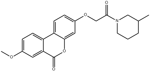 8-methoxy-3-[2-(3-methylpiperidin-1-yl)-2-oxoethoxy]benzo[c]chromen-6-one Struktur