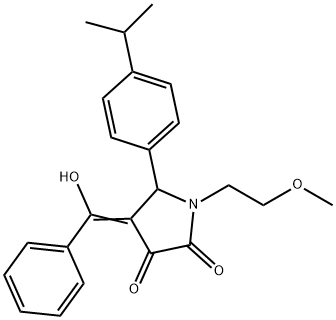 (4E)-4-[hydroxy(phenyl)methylidene]-1-(2-methoxyethyl)-5-(4-propan-2-ylphenyl)pyrrolidine-2,3-dione Struktur