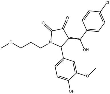 (4E)-4-[(4-chlorophenyl)-hydroxymethylidene]-5-(4-hydroxy-3-methoxyphenyl)-1-(3-methoxypropyl)pyrrolidine-2,3-dione Structure